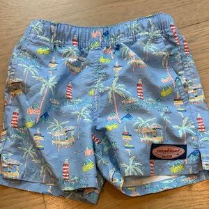 Vineyard Vines Kids' Light Blue Tropical Print Shorts